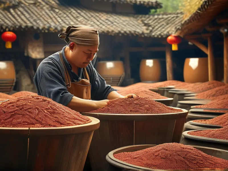 红高粱酿酒传统工艺展示