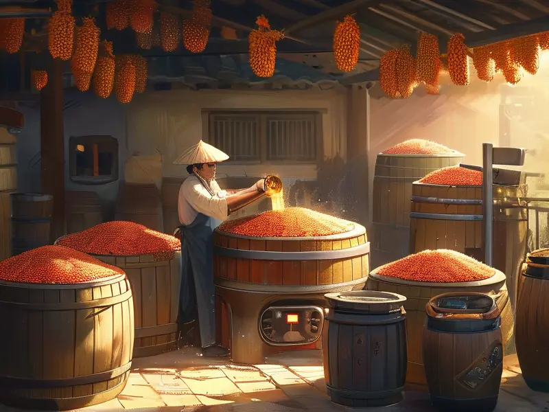 红高粱酿酒工艺流程实拍图