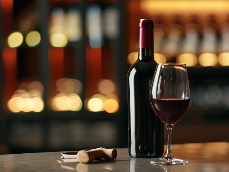 专业侍酒师使用海马刀开启红酒瓶