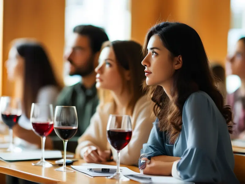 红酒培训课现场教学场景