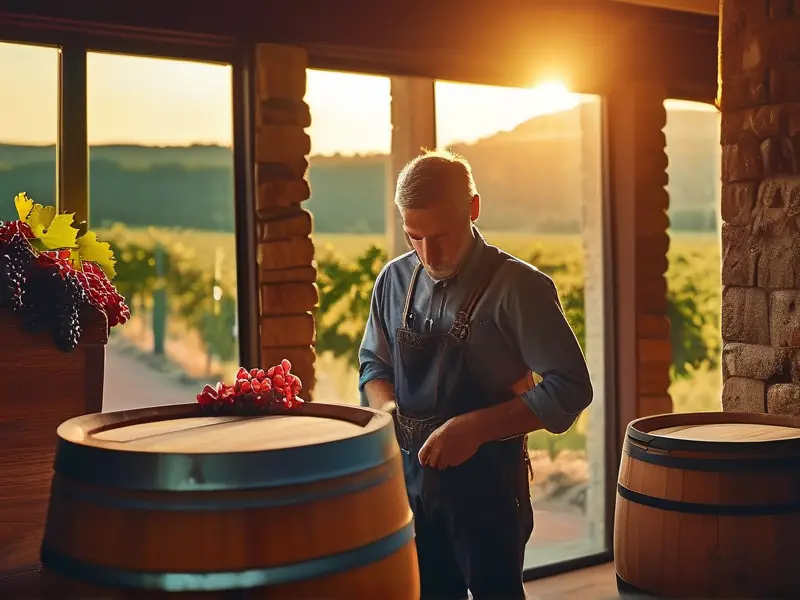 专业酿酒师示范红酒酿制过程