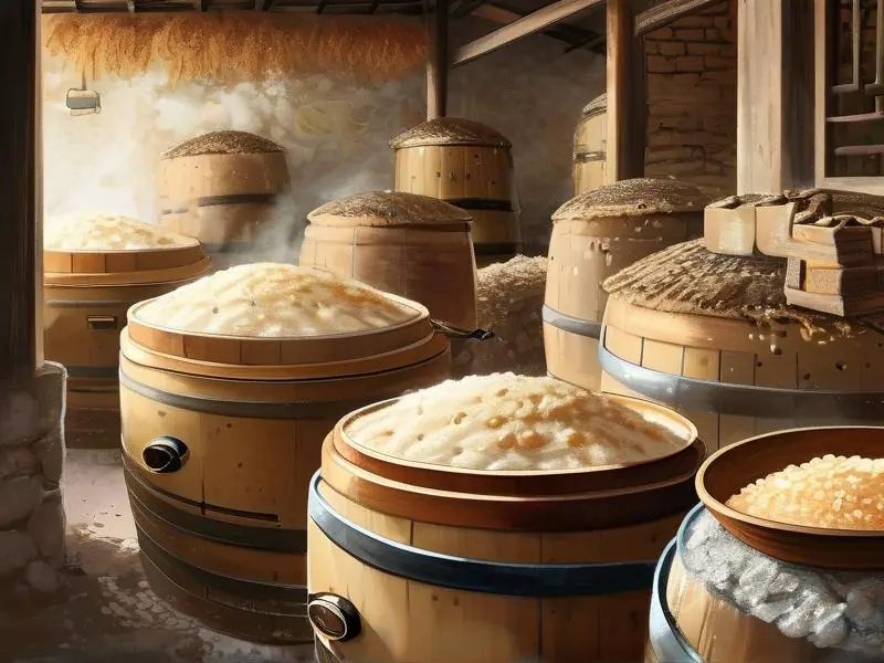 传统黄酒制作过程实拍图