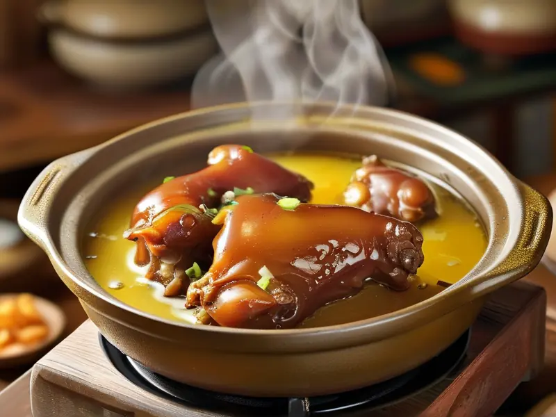 家常黄酒炖猪蹄成品图