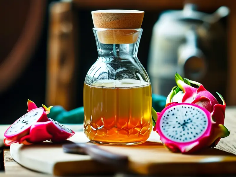 火龙果果酒发酵过程实拍图