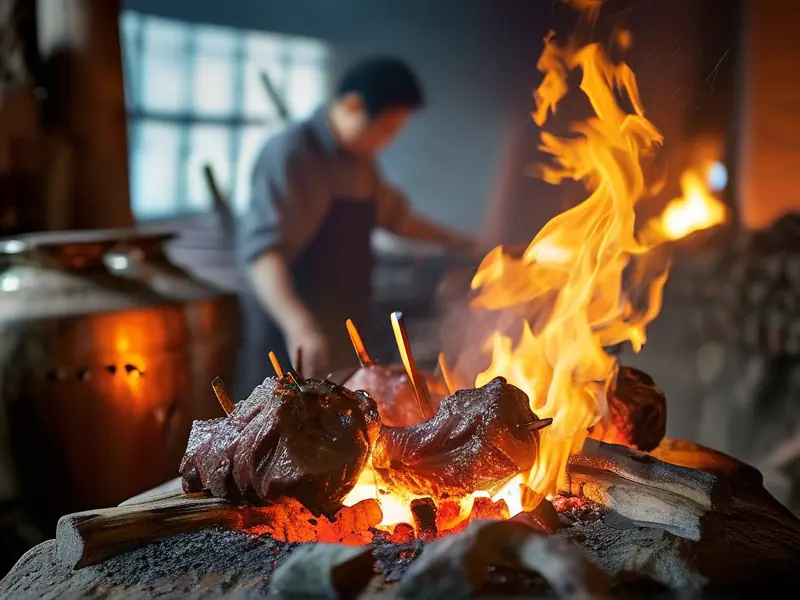 火炙羊肉酒传统制作工艺展示