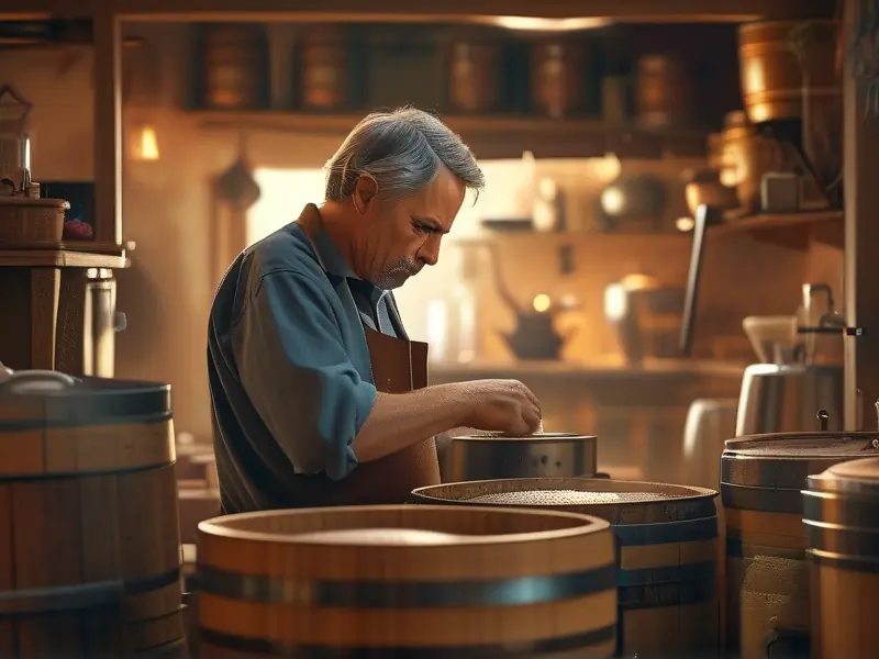 家里自酿白酒的操作场景