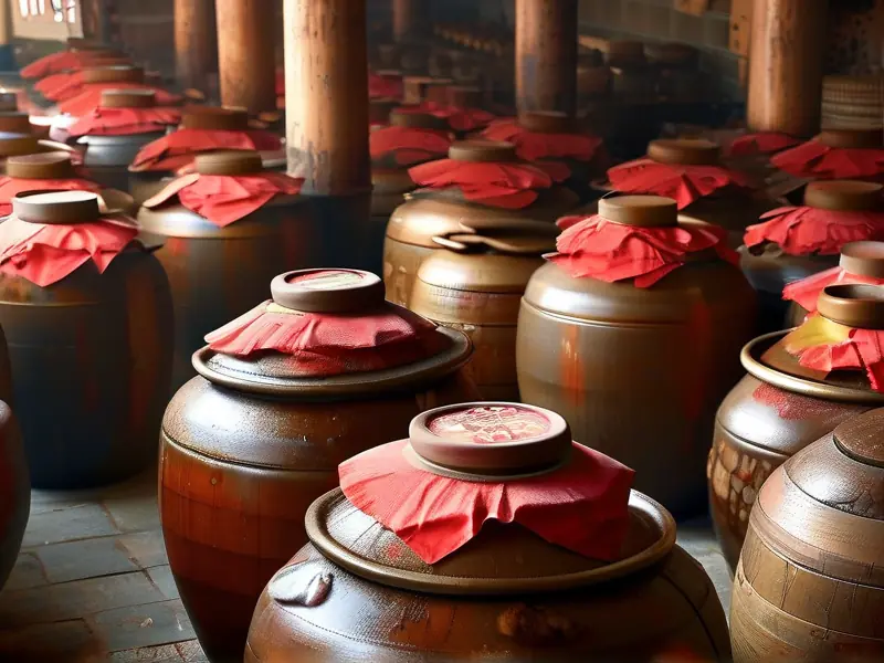 传统酱香型白酒发酵车间实景图