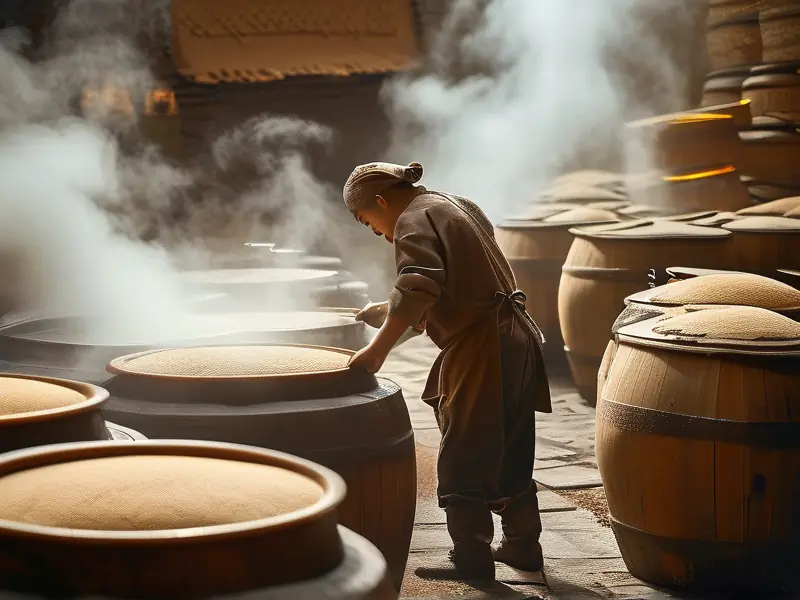 传统酱香白酒酿造工艺现场展示