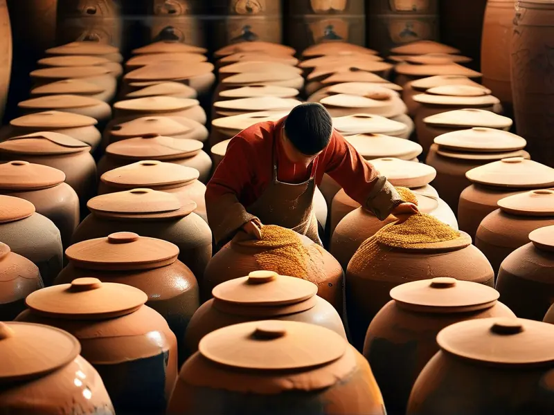 酱香型白酒传统坤沙工艺酿造现场