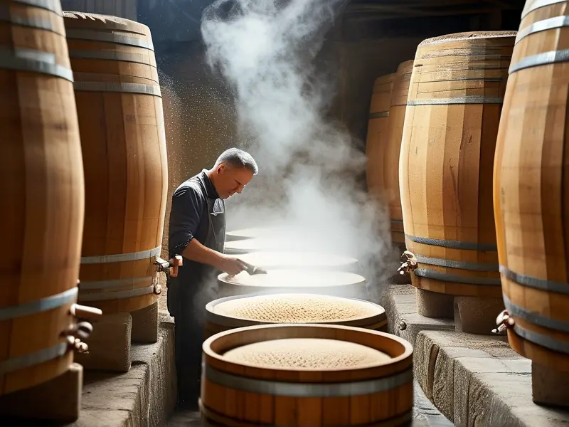 酿酒师检查酱香型白酒发酵过程