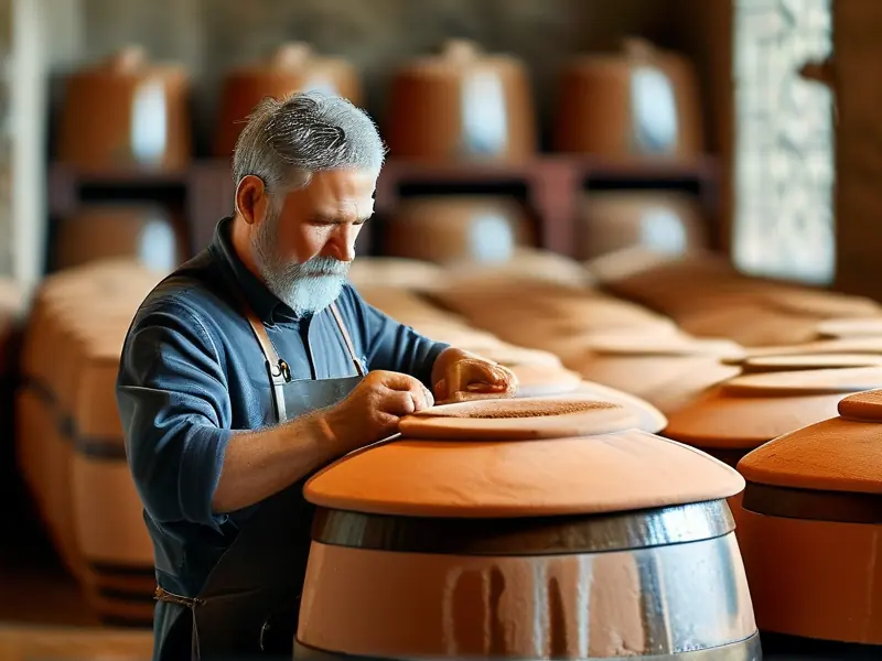 酿酒师傅检查酱香型白酒发酵过程