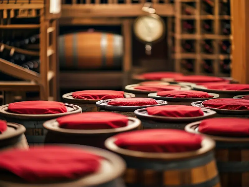 专业酿酒师在传统酒窖中检查窖藏酒状况