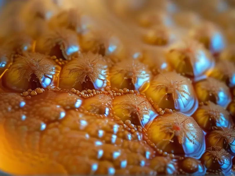 酵母菌在发酵过程中产生气泡的微观视图