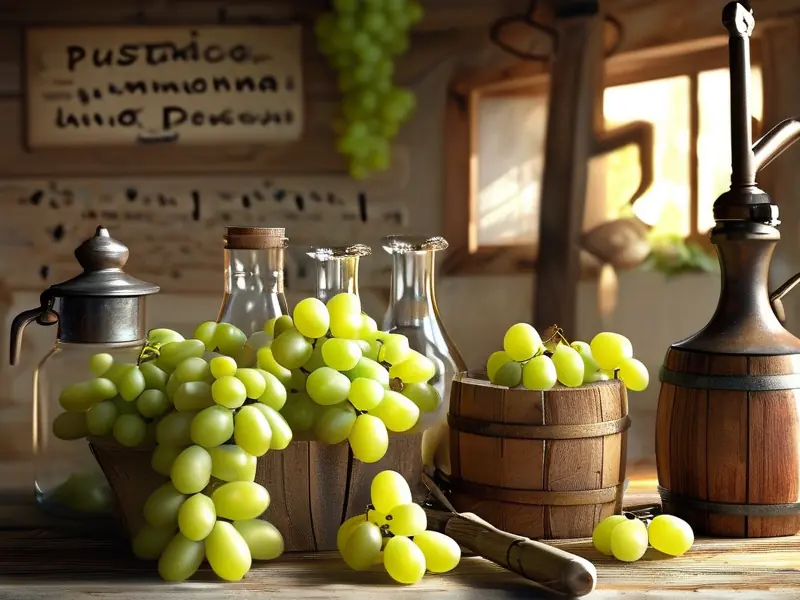 家庭酿葡萄酒所需材料和工具摆放示意图