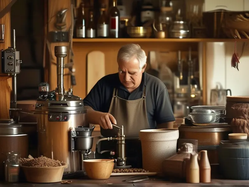 家庭自制酿酒设备实际操作场景