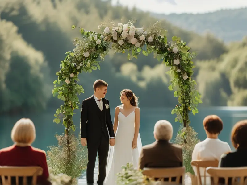 简约婚礼现场新人幸福瞬间