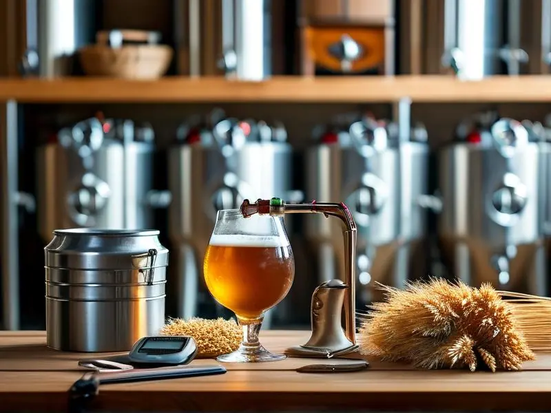 专业酿酒师操作精酿啤酒发酵过程实拍