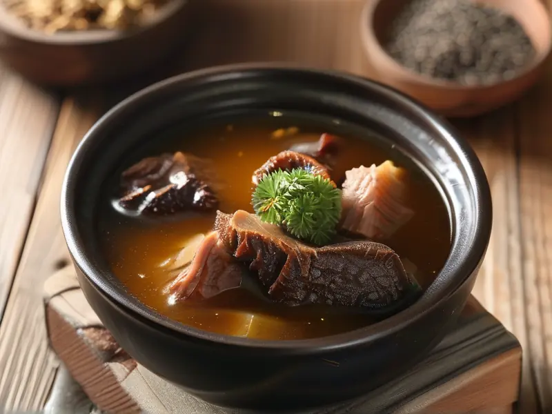 酒苁蓉与肉炖汤成品展示