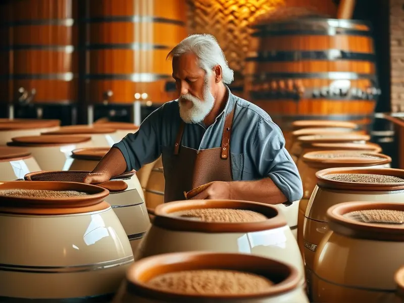 传统固态发酵酿酒工艺现场展示