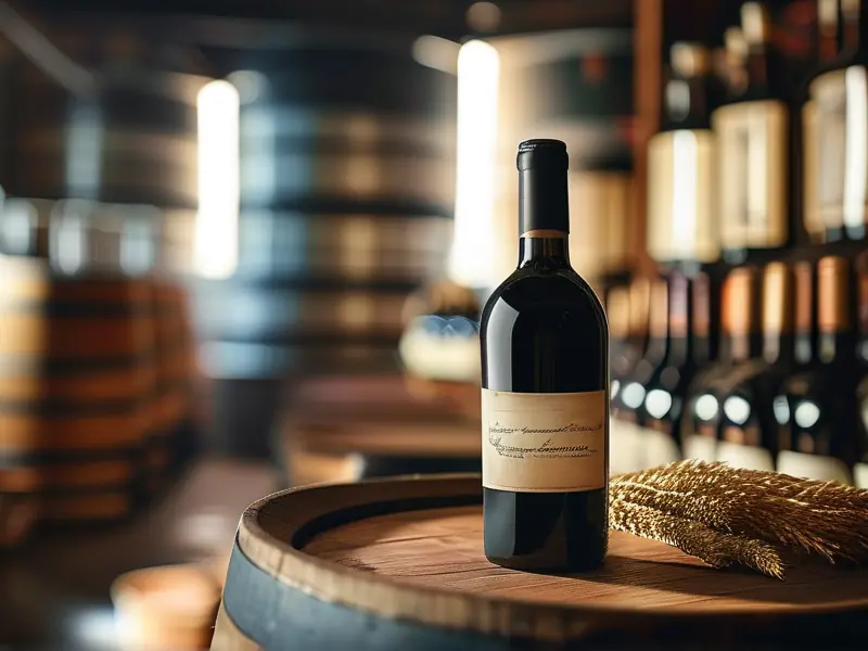 专业酿酒师检查酒瓶配料表