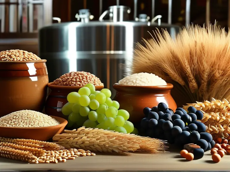 酿酒常用原料与设备展示图