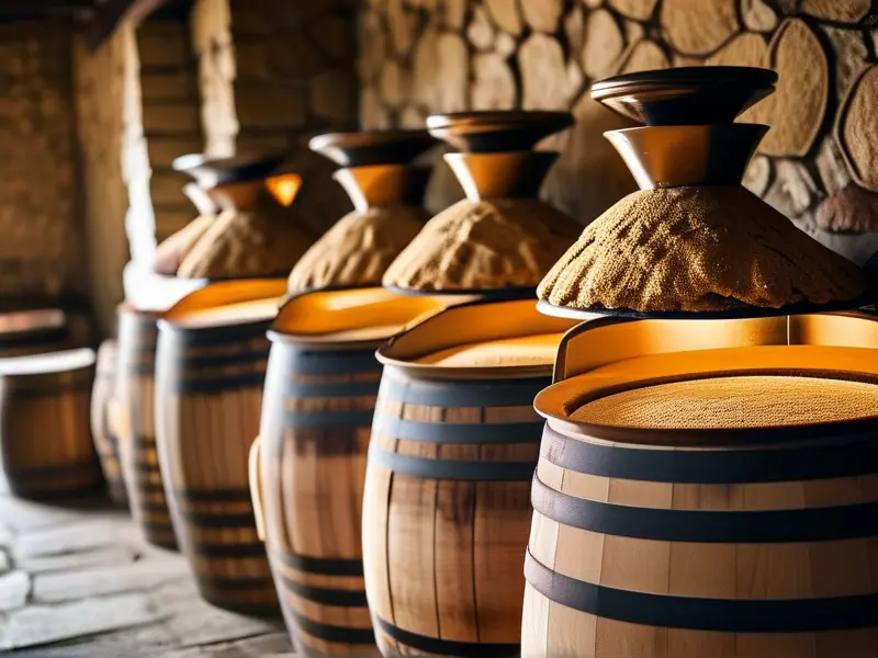 酒饼酿酒的传统工艺展示