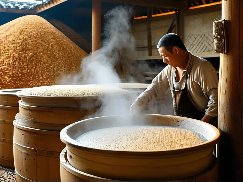 酒鬼酒传统酿造工艺中的发酵环节实景