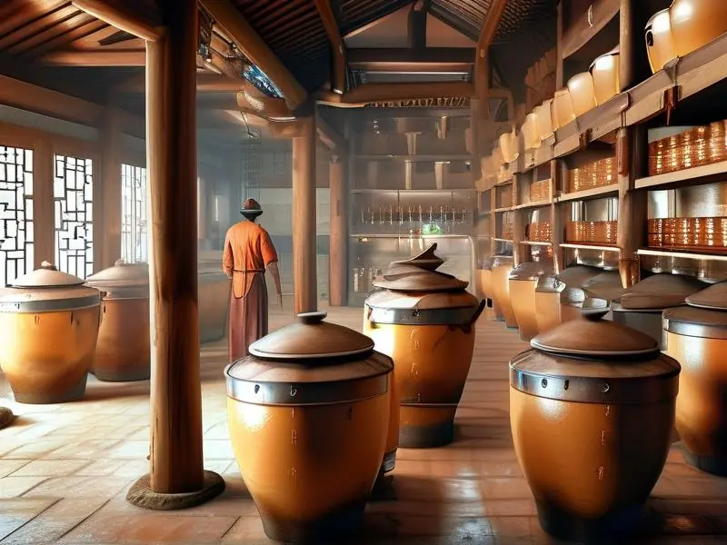 酒鬼酿造工艺的传统酿酒场景