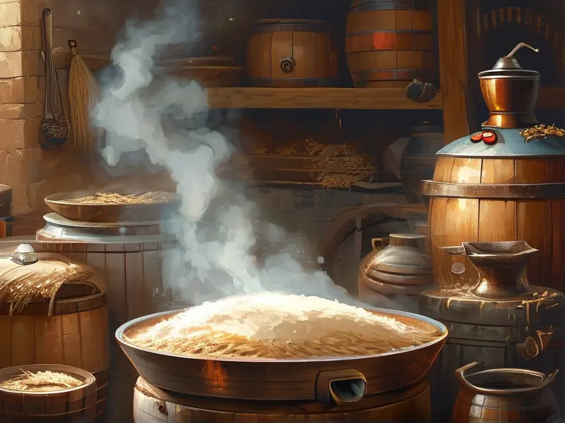 烤粮食酒制作过程实拍图