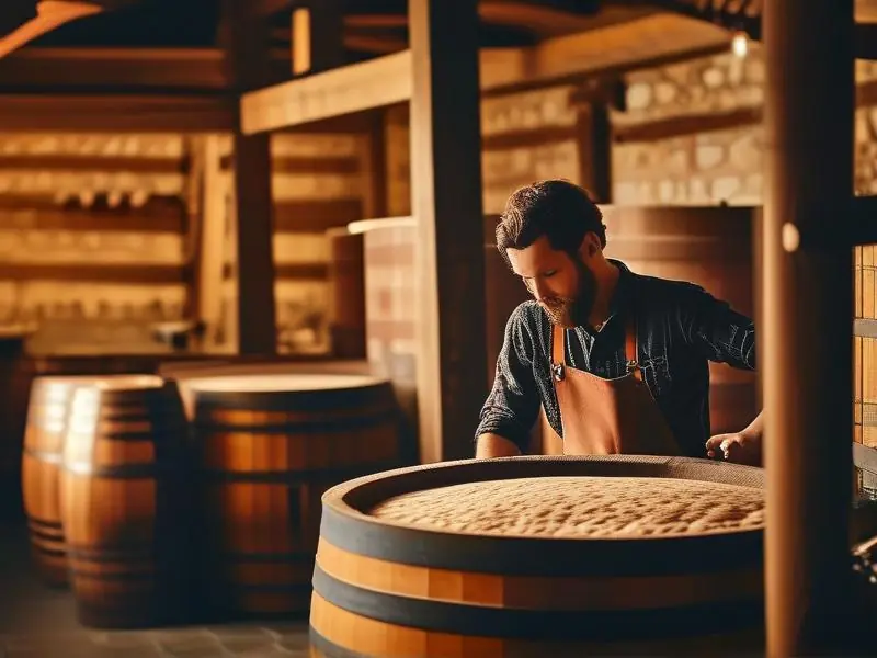 酿酒师现场指导烤酒技术实操过程