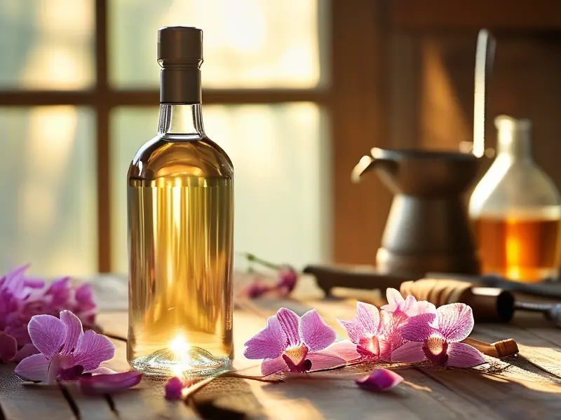 自制兰花酒成品展示