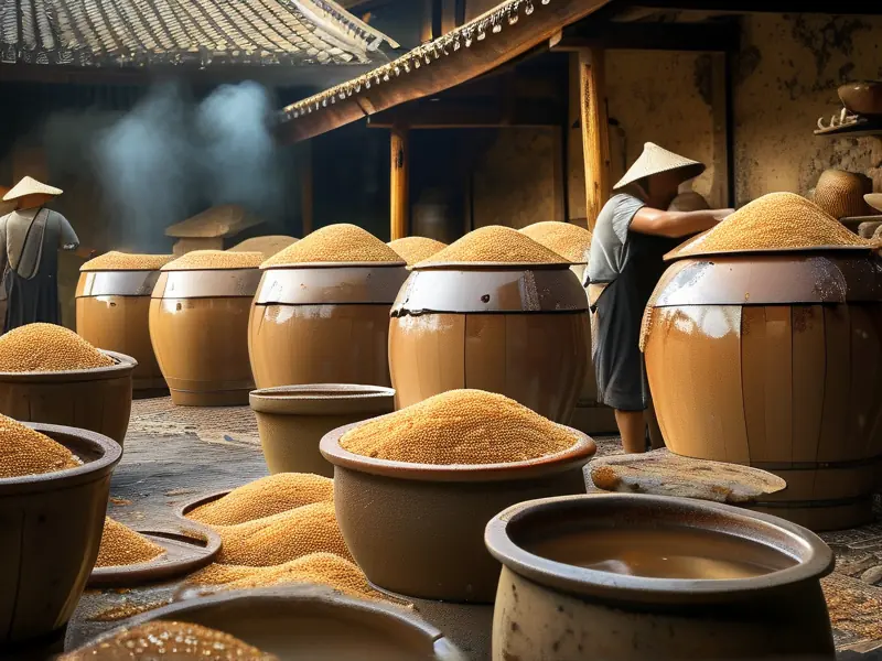 老黄酒传统酿造工艺实拍图