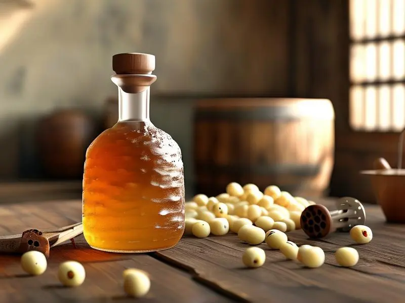 传统莲子酒与新鲜莲子