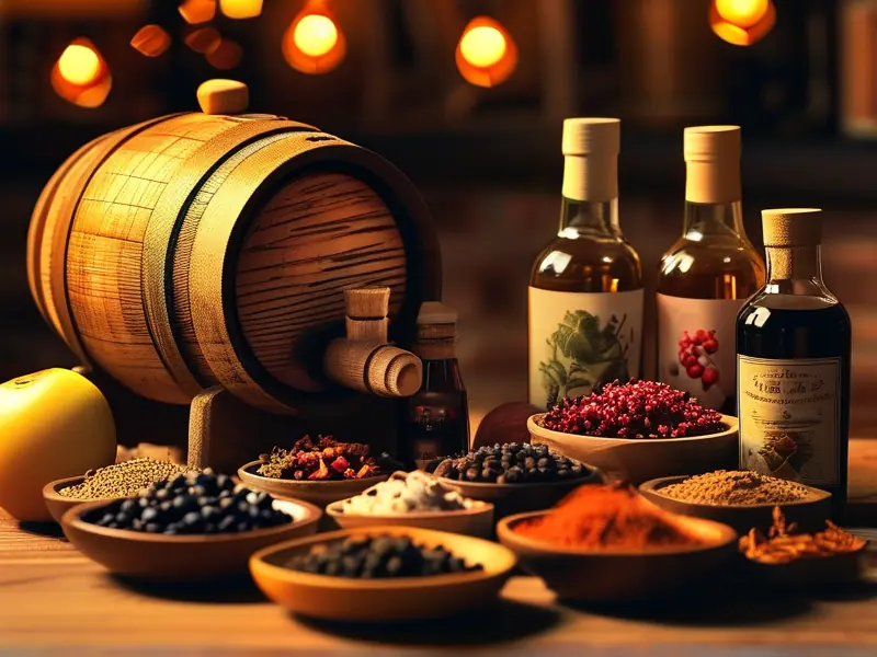 利口酒酿造原料展示图