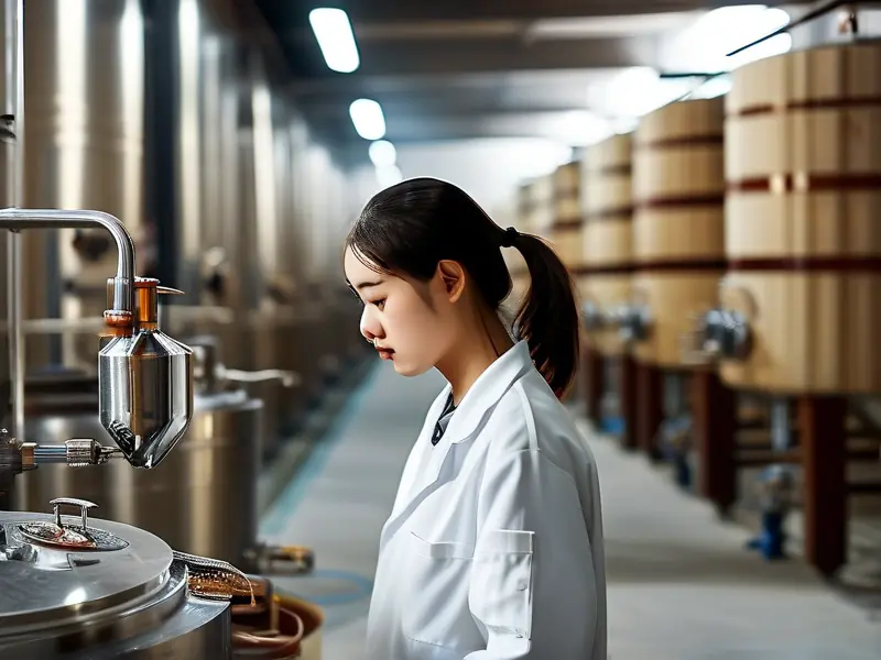 泸职院酿酒技术专业学生实训操作现场