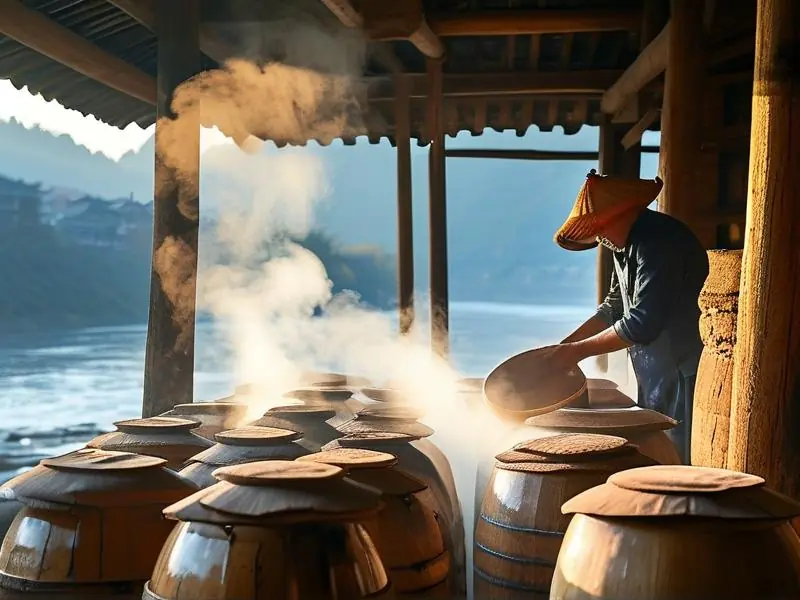 茅台镇传统酱香酒酿造场景展示