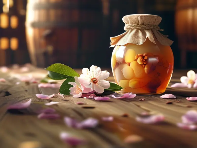 传统梅花酒酿造过程展示