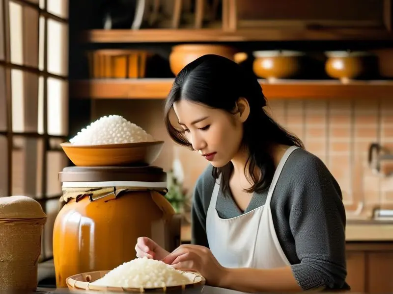 家庭制作米酒白酒的过程展示