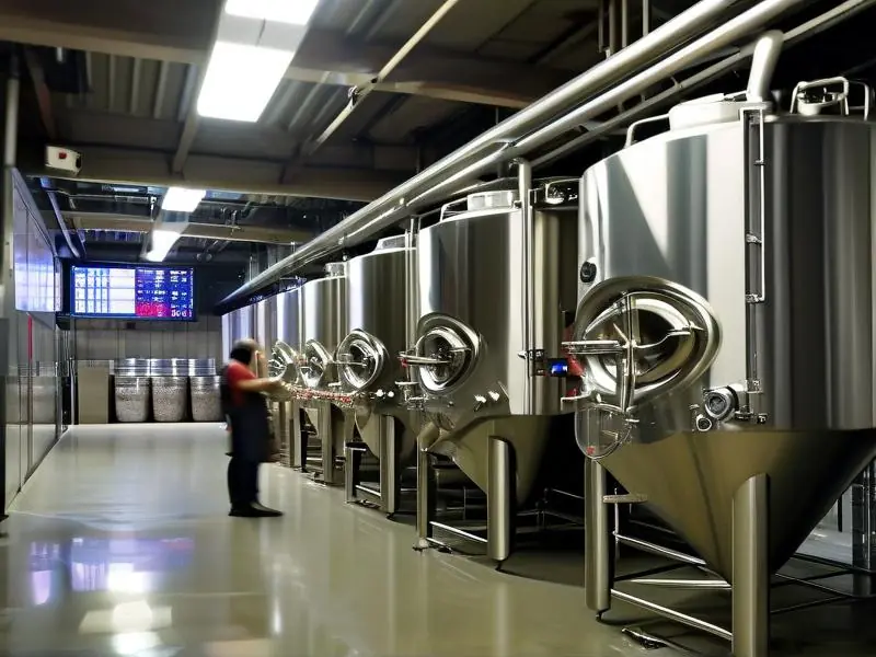 现代化黄酒酿造设备车间实景图
