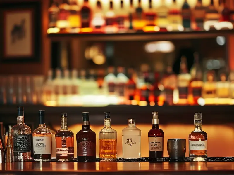 专业调酒师在酒吧调制鸡尾酒