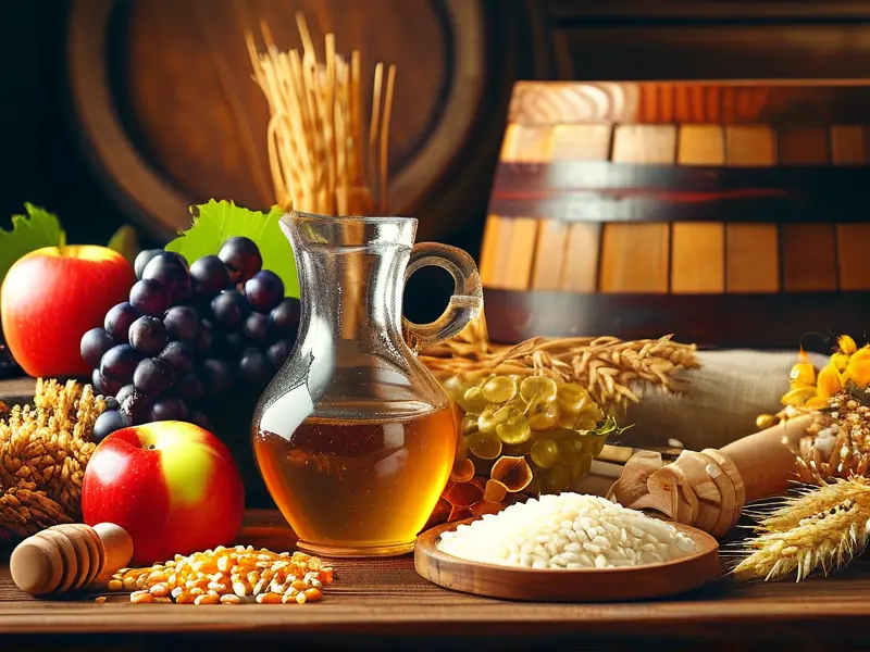 多种可用于酿酒的原料展示