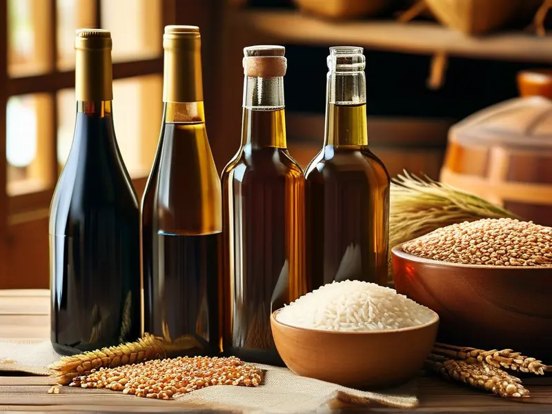 五种常见酿酒粮食及对应的酒品展示
