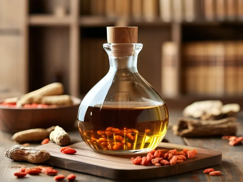 传统男性养生酒配方材料展示