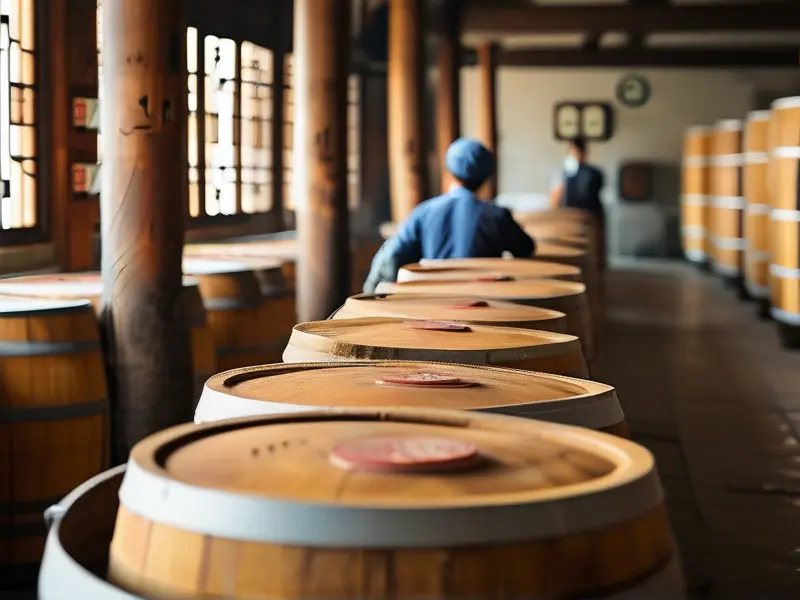 白酒发酵车间工作场景