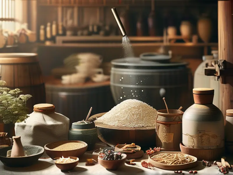 酿酒师制作酿酒白药的过程