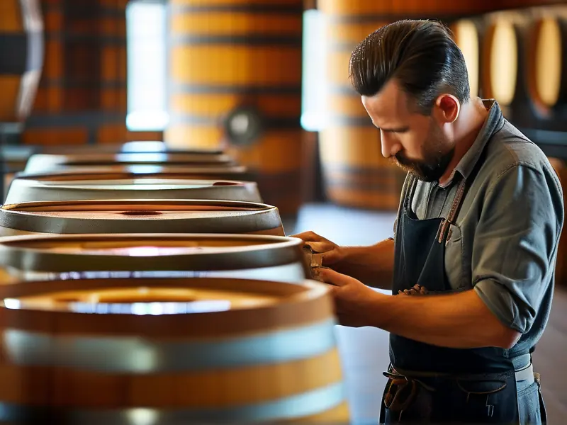 酿酒师操作酿酒设备