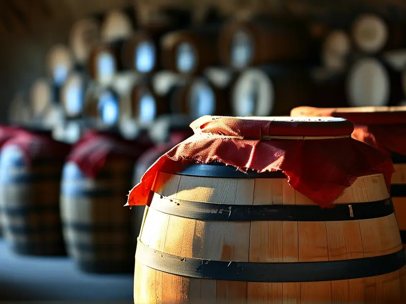 传统陶缸陈酿白酒实景图