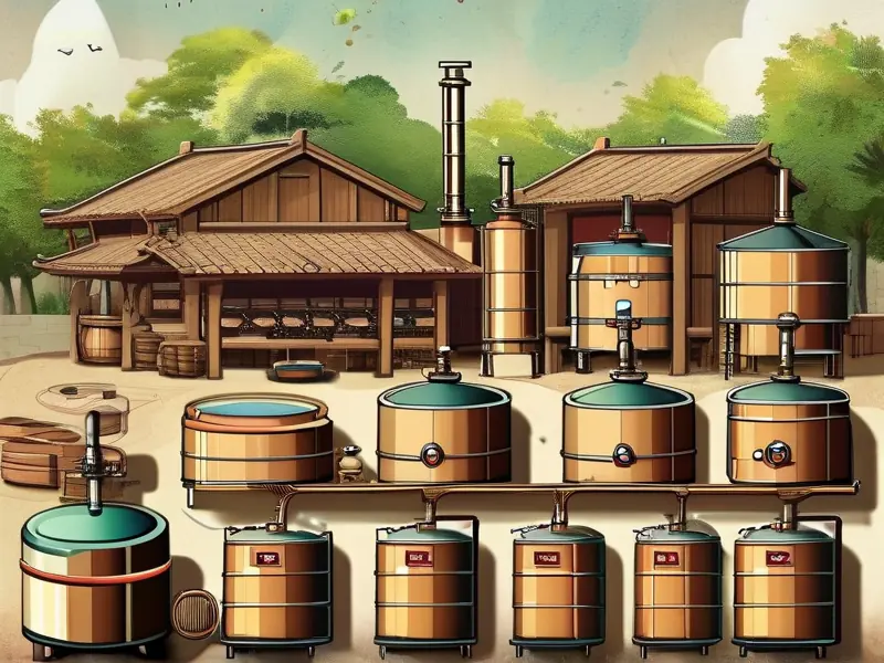 传统酿酒工序流程图