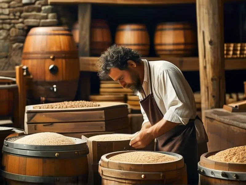 传统手工制作酿酒曲子的实际操作过程