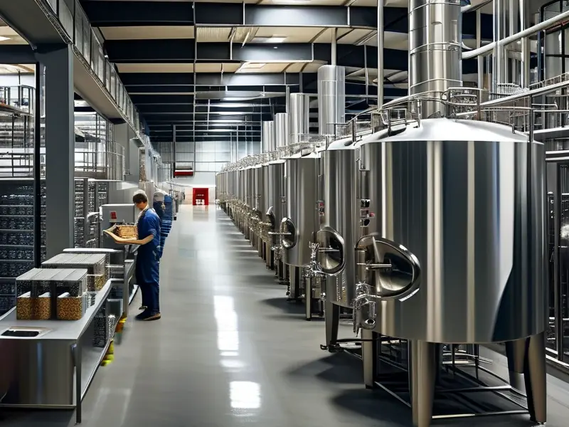 现代化酿酒工厂生产实景图